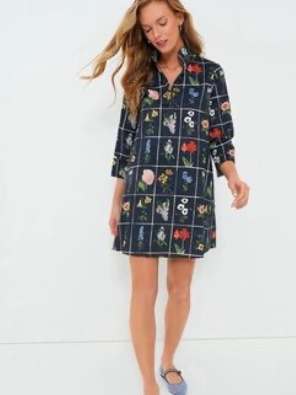 Tuckernuck Navy Fresh Buds Megan Collared Dress - Picture 2 of 13
